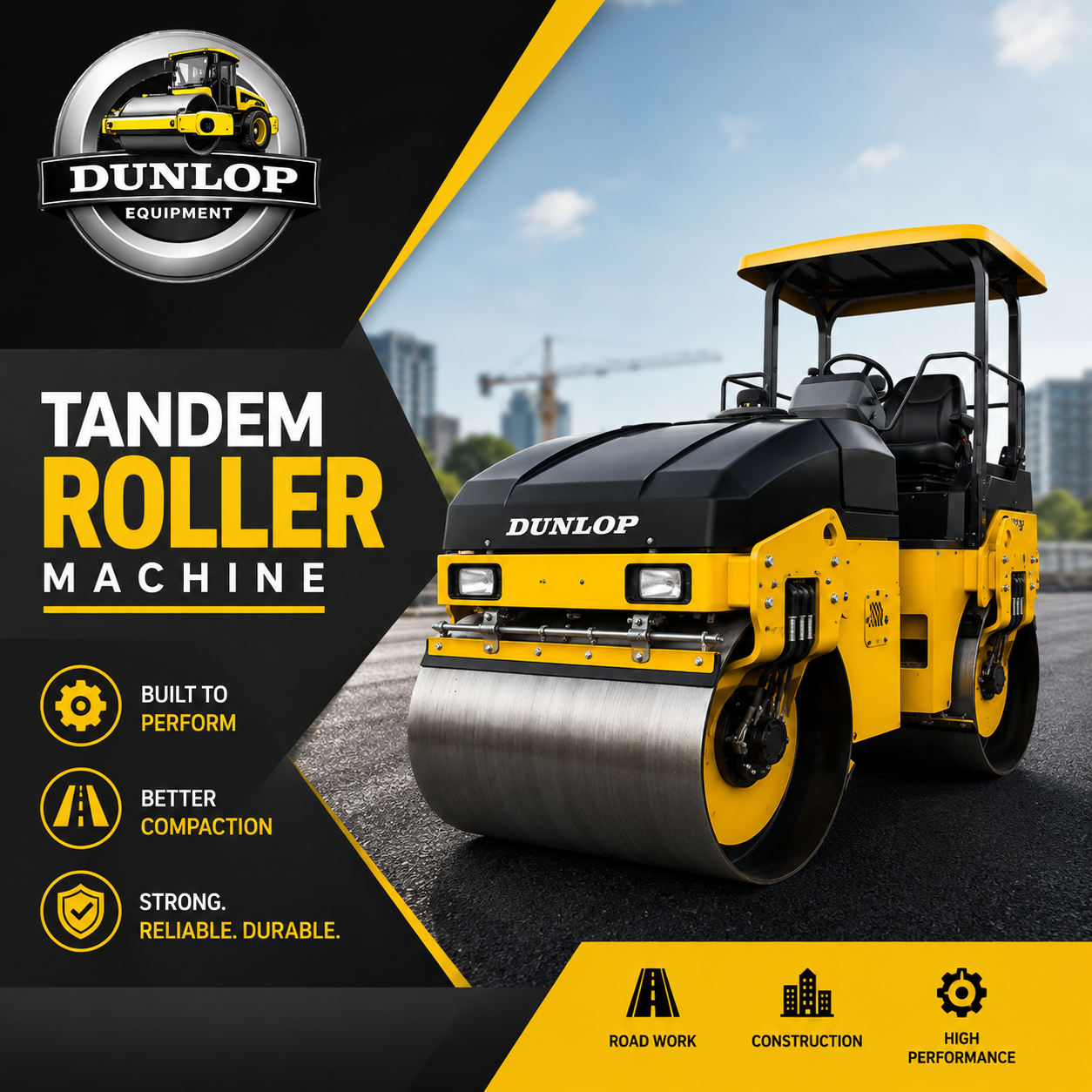 Tandem Roller Price in India | Road Compaction Machine for Construction